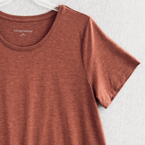 Soft Surroundings Womens Willa Tunic Top Short Sleeve Shirt Large Orange READ - Picture 6 of 16